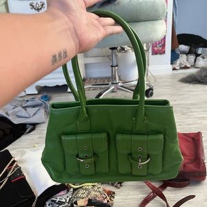 Green leather loft bag